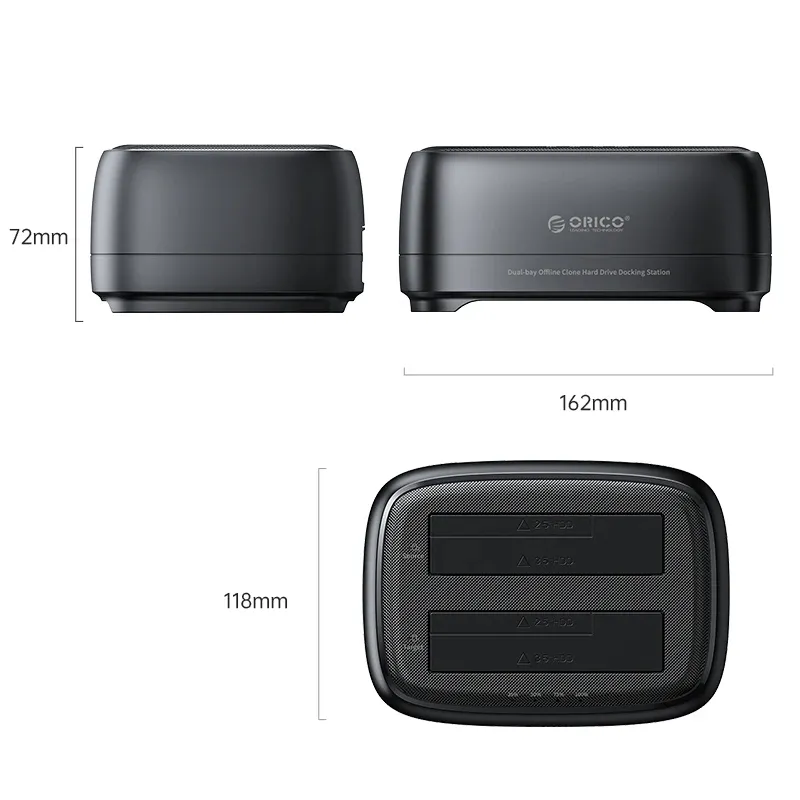 Orico Storage - HDD/SSD Dock - 2 BAY Offline Clone 2.5/3.5 USB-C/USB-A - DD28C3-C, photo 2