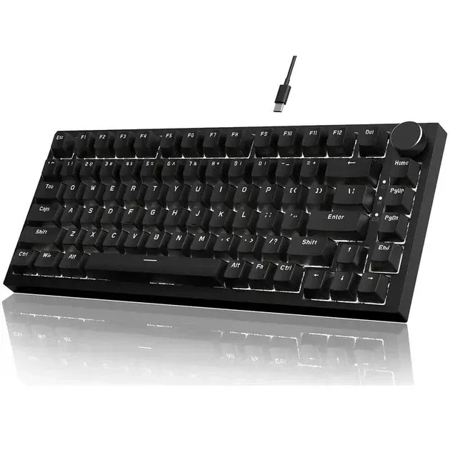 Ajazz Gaming Mechanical Keyboard AK820 - Red Switches [Linear] (English US), Black, White Backlight, foto 2