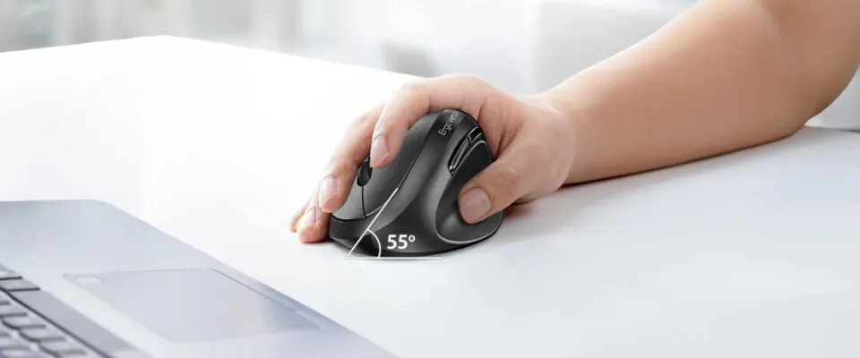 Genius Vertical Mouse wireless Ergo 8350S - Silent, AI, Bluetooth, 2.4G, Dark Grey, photo 3