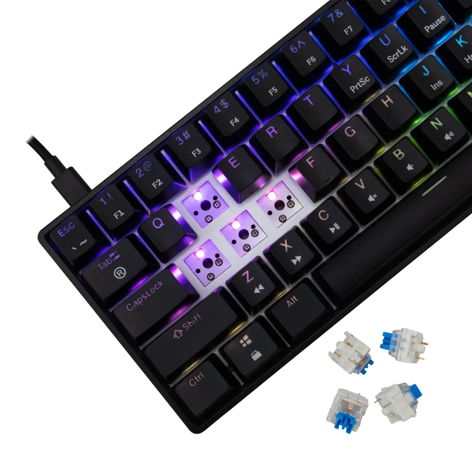 White Shark Gaming Mechanical Keyboard SHINOBI 2 - YUSYA 5P Blue Switches (English US), Black, photo 5