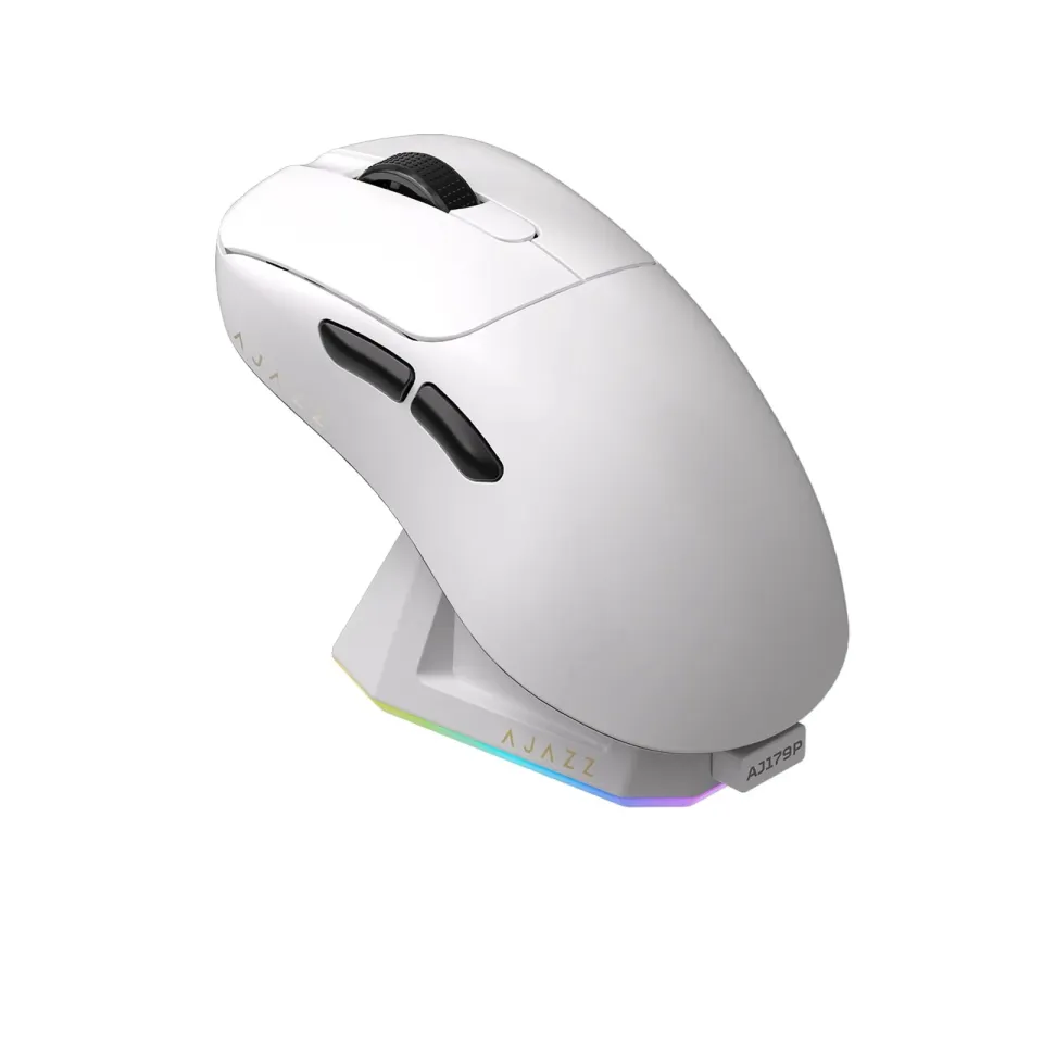 Ajazz AJ179 PRO - Wireless Gaming Mouse - 8K, Magnetic Charging Dock, White, photo 2