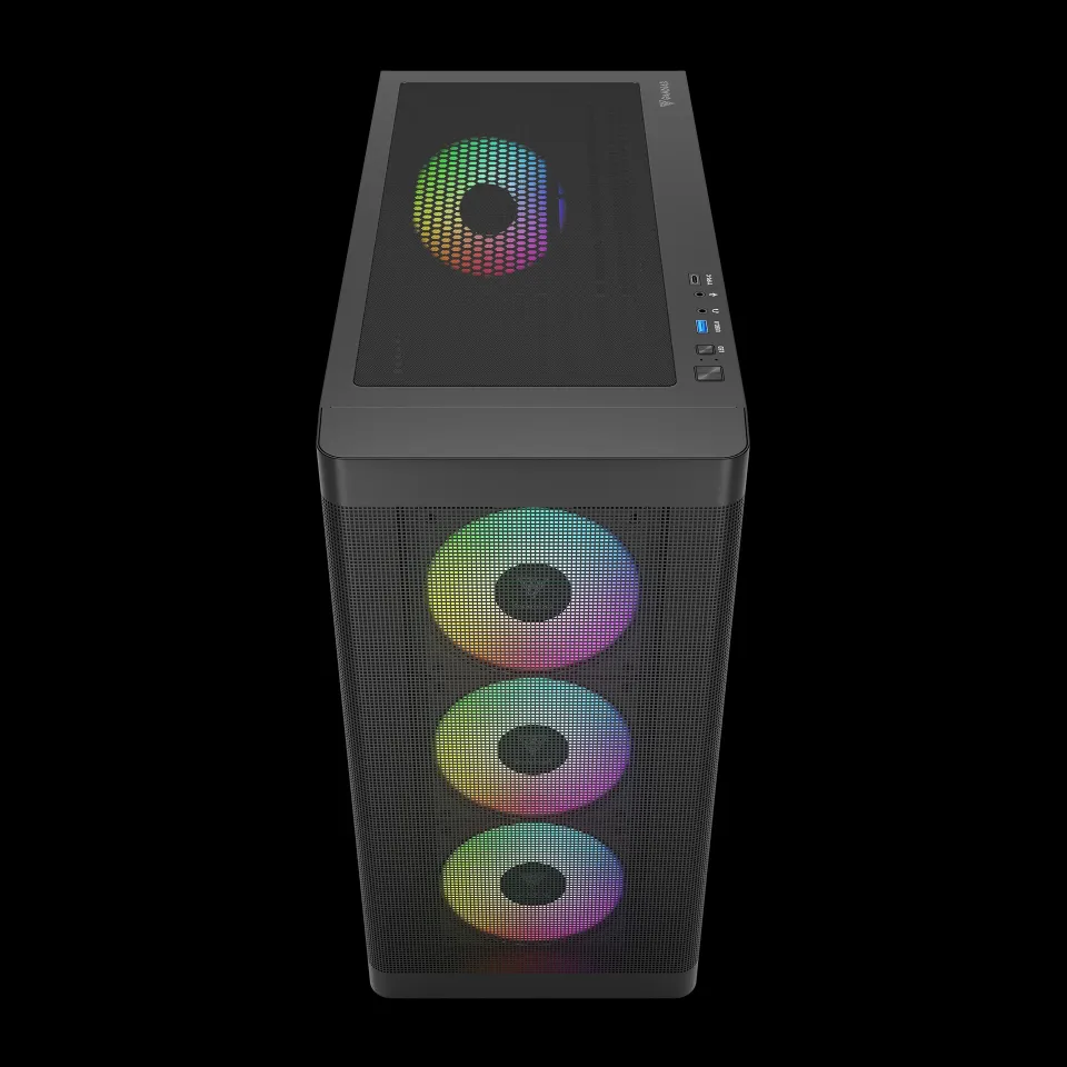 Gamdias Case E-ATX - ATHENA M3 Black - USB-C, 4 x 120 mm A-RGB, Mesh, Tempered Glass, photo 3