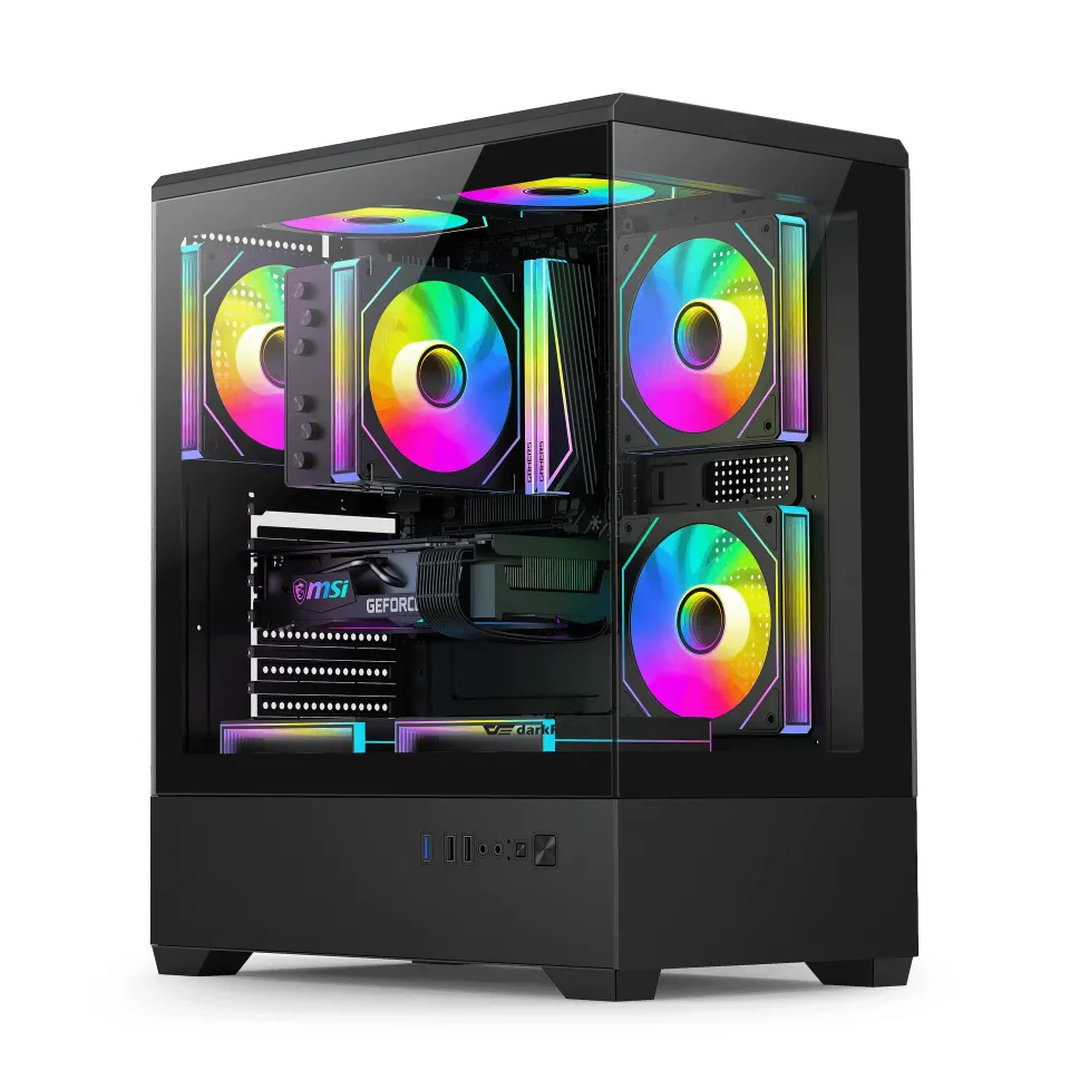 Aigo Case ATX - C365 Black - 3 x 120 mm A-RGB fans included