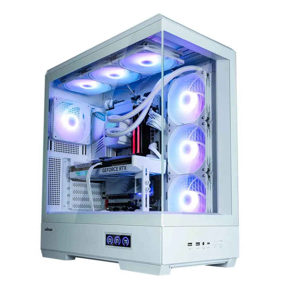 Zalman Case ATX - P50 DS White - Digital Display, Addressable RGB, photo 2