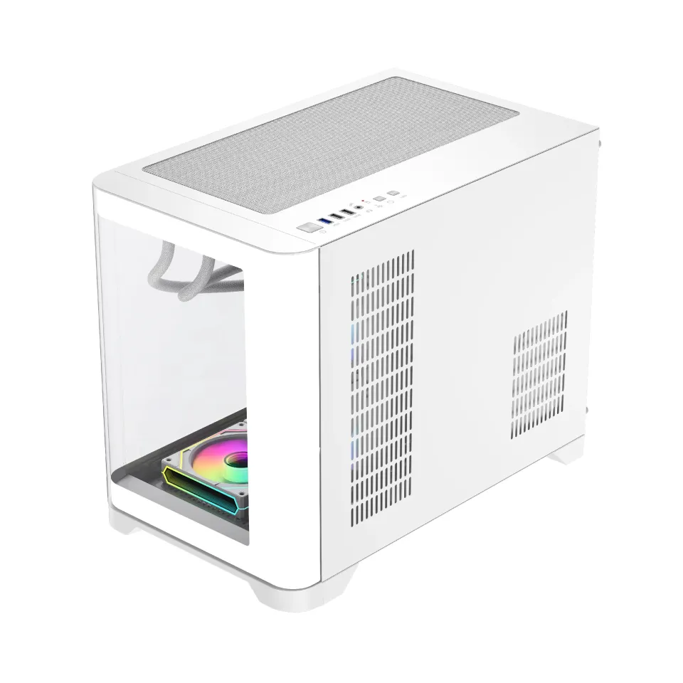 Gamemax Case mATX - HYPE-M White - 3 x 120 mm Addressable RGB fans, foto 6