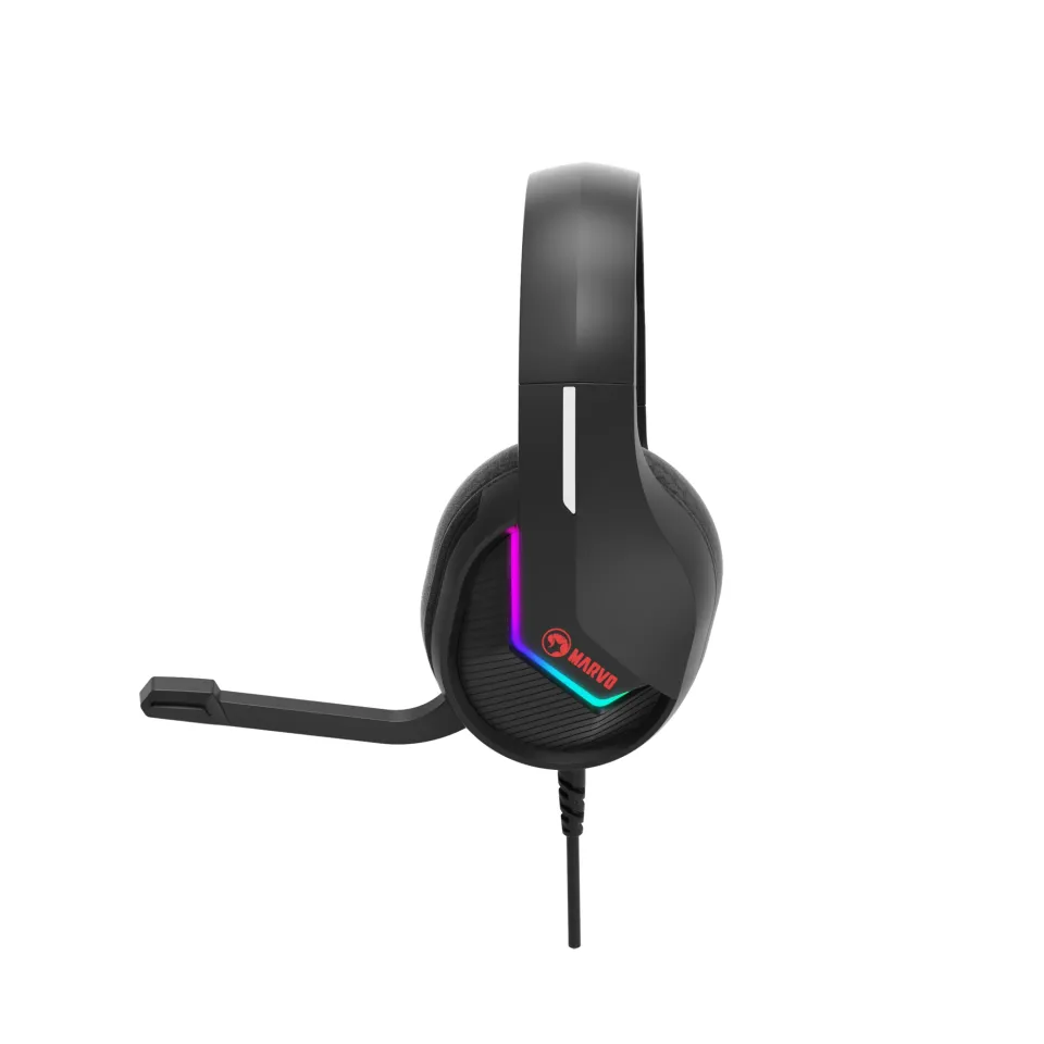 Marvo Gaming Headphones H8618 Black - 50mm, USB, RGB, foto 2