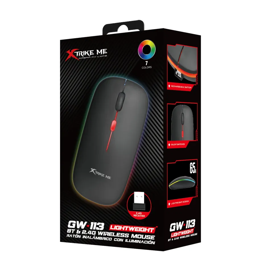 Xtrike ME Wireless Gaming Mouse GW-113 - 1600dpi, Bluetooth, 2.4G, foto 6