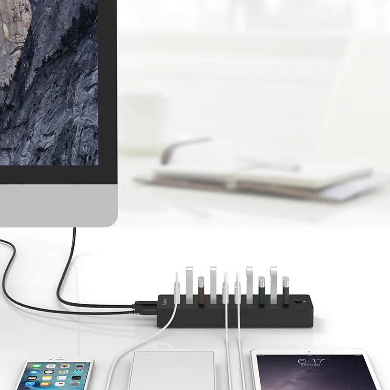 Orico USB 10-port HUB with power adapter - P10-U2-V1-EU-BK, photo 3