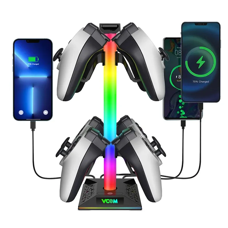 VCom Headphone Stand - VCOM-M701S - RGB, USB HUB, photo 3