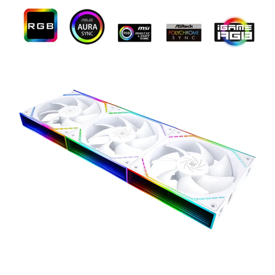 Thermalright Fan Pack 3-in-1 3x120mm - TL-M12QW x 3 - White, Infinity Mirror, Daisy-Chain, A-RGB, photo 2