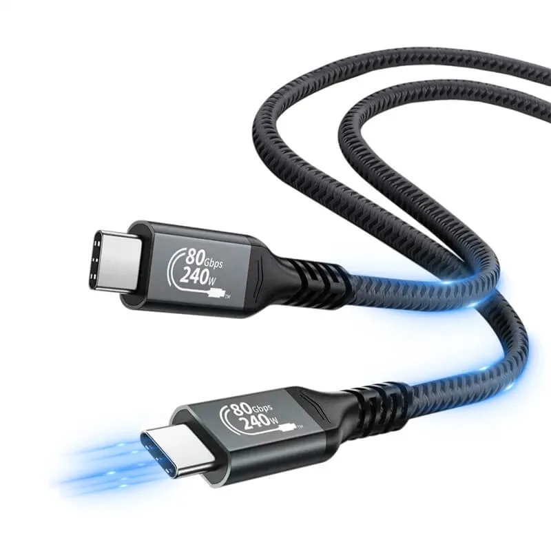 VCom Cable Thunderbolt 5 / USB4 - USB-C 80Gbps PD240W 0.3m Black - CU584M-0.3m, foto 3