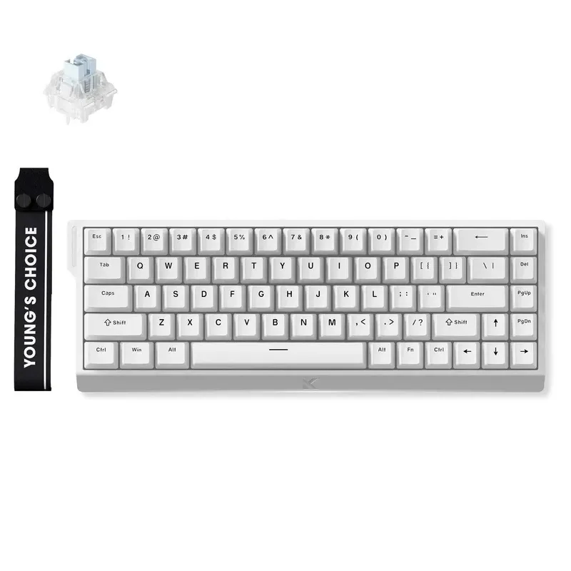 MCHOSE Gaming Mechanical Keyboard Ace 68 - 8K, Ice Blue Magnetic Switch [Linear] (English US), White, photo 3