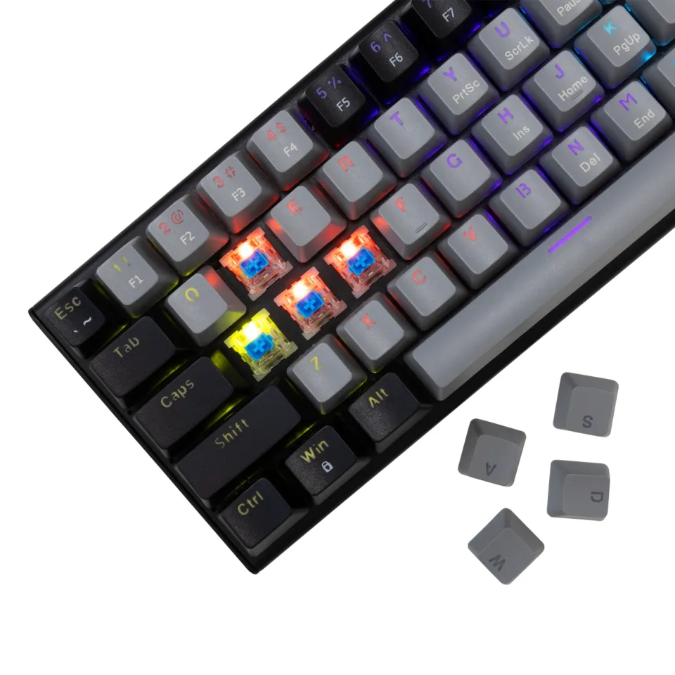 White Shark Gaming Mechanical Keyboard WAKIZASHI 2 - Blue Switches (English US), Gray, Black, foto 2