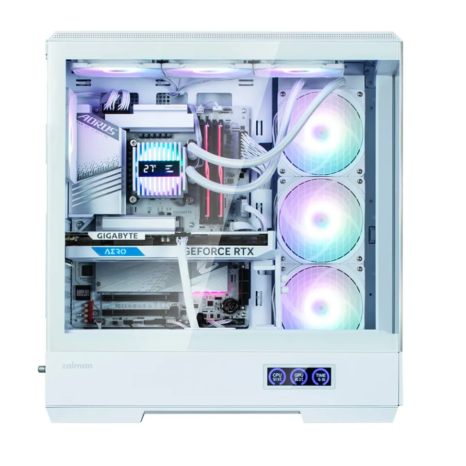 Zalman Case ATX - P50 DS White - Digital Display, Addressable RGB, photo 6