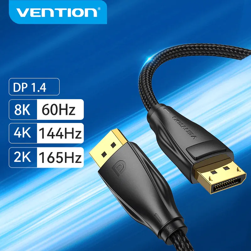 Vention Display Port 1.4 DP M / M 8K 1m - Cotton Braided, Black - HCCBF, photo 3