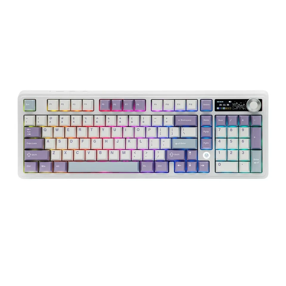 Ajazz Wireless Gaming Mechanical Keyboard AK980 V2 - Gift Switch [Linear] (English US), Purple, White, Blue, foto 3