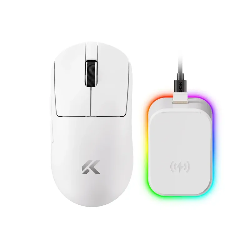 MCHOSE A7 V2 Ultra White - Wireless Gaming Mouse - Dual 8K, Omron Mechanical, photo 2
