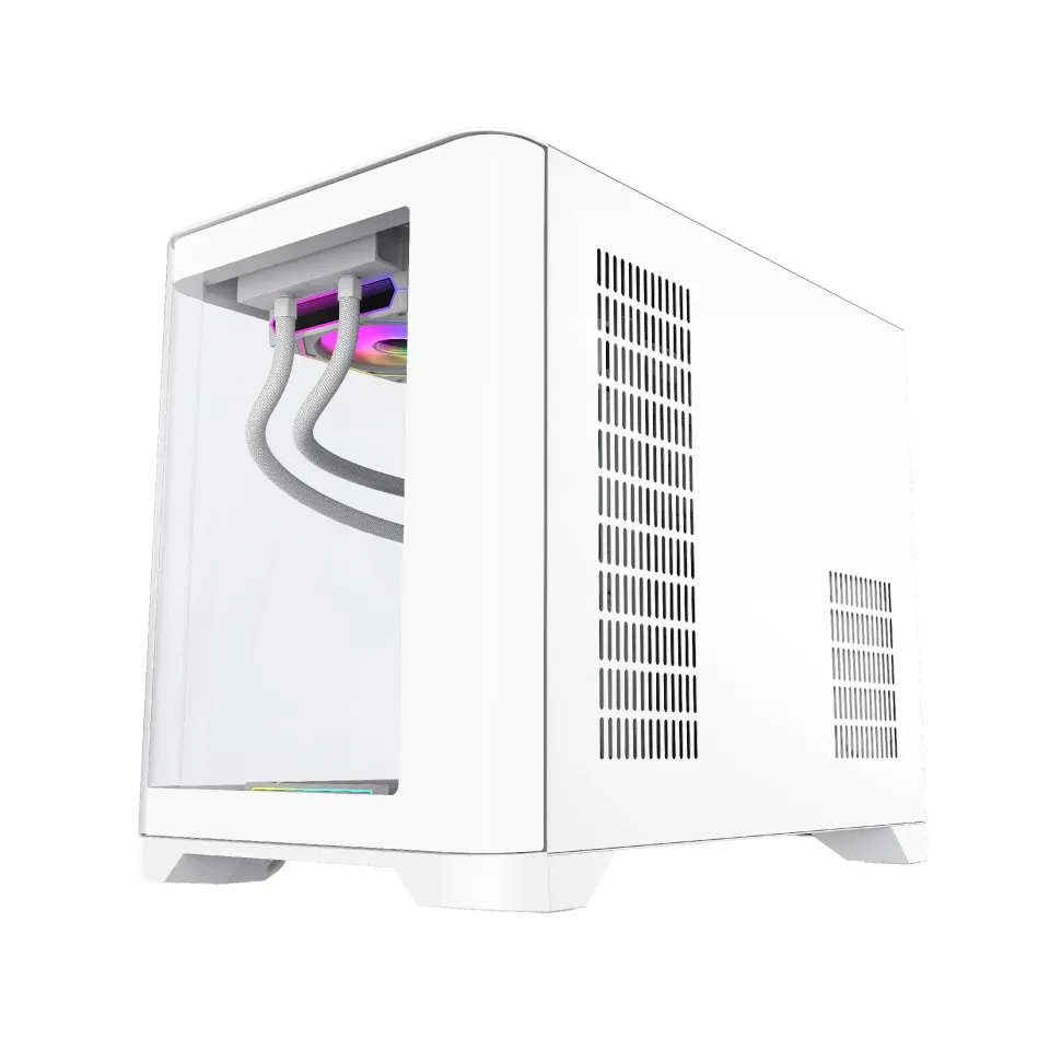 Gamemax Case mATX - HYPE-M White - 3 x 120 mm Addressable RGB fans, foto 5