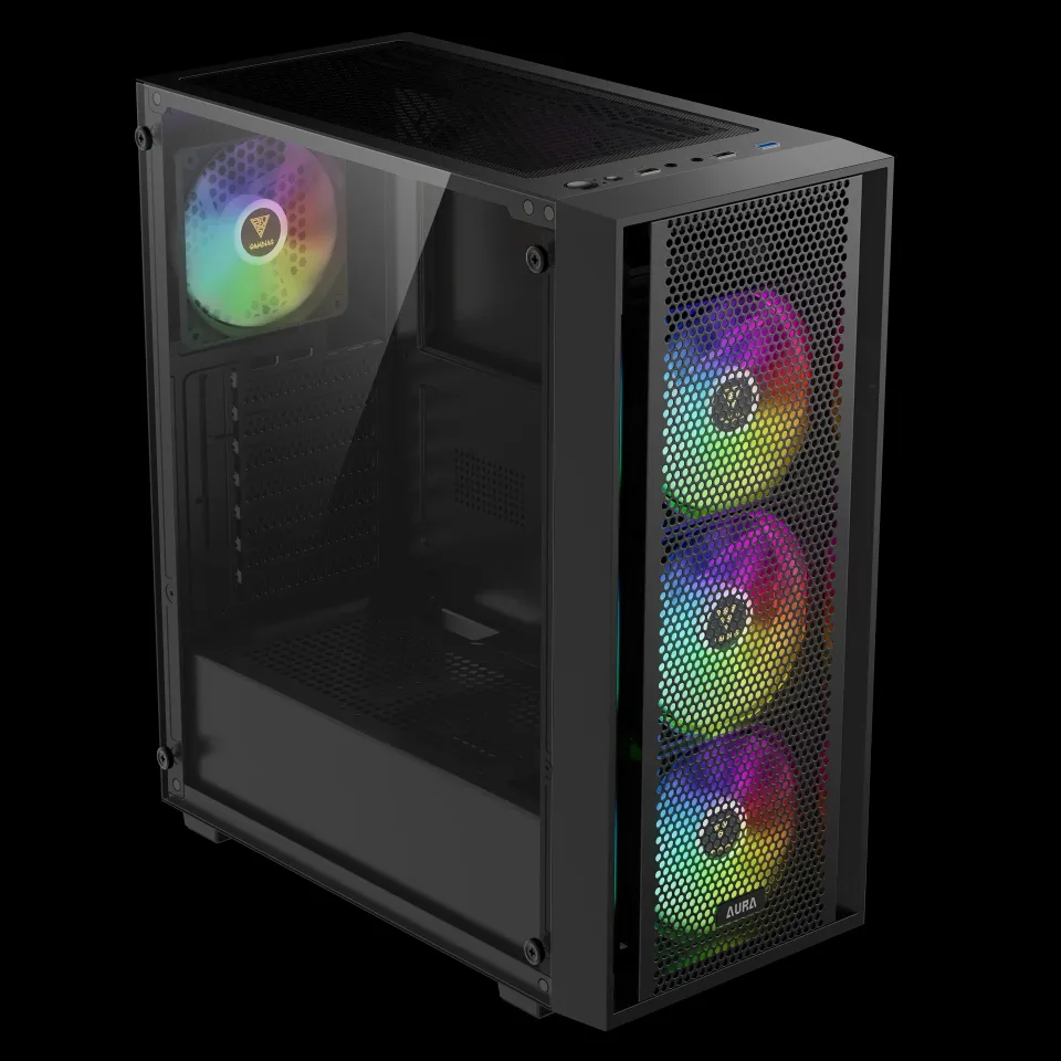 Gamdias Case ATX - AURA GC2 Elite - Mesh, RGB, Tempered Glass, foto 4