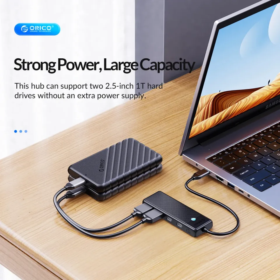 Orico USB3.1 HUB Type-C - 2 x USB3.0, 2 x USB-C - PAPW2AC-C3-05-BK-EP, photo 6