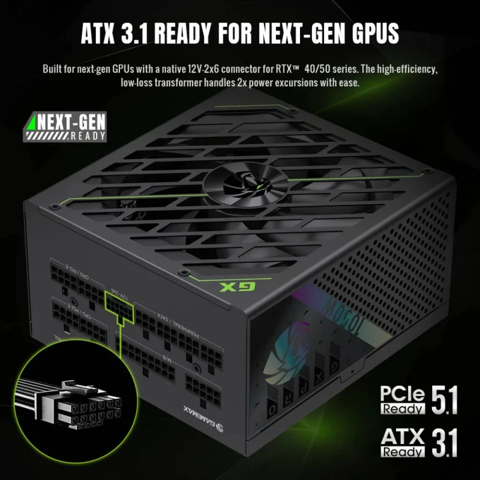 Gamemax PSU ATX 3.1 1050W Gold, Full Modular - GX PRO 1050G, photo 4